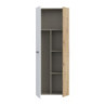 Armadio multiuso Teodoro 2 ante con portascope struttura rovere e 1 anta bianco