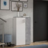 Mobile multiuso Lucio 2 ante H 120cm. colore bianco e cemento