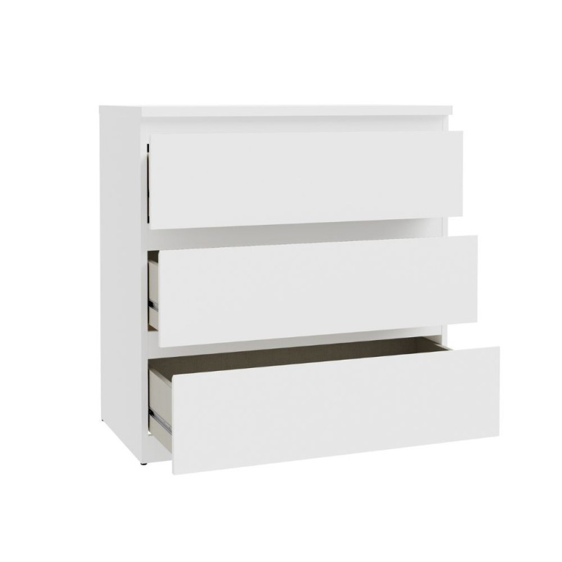 Cassettiera Morgan 3 cassetti 77.2x79.8x42.2 cm. colore bianco