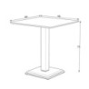 Tavolo quadrato Carvel in colore cemento 68x68x75 H cm.
