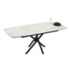 Tavolo allungabile Katrin con piano colore marmo bianco e strutta nera