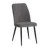 Sedia Vika in tessuto Anka 5 grigio con piedini neri set 4 pezzi