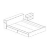 Letto contenitore 1566 alla francese con 4 cassettoni e comodini estraibili colore bianco e cemento