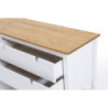 Mobile porta tv Bruna con 1 anta scorrevole e 2 cassetti in legno massiccio bianco e top pino