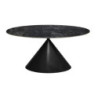 Tavolo ovale fisso Punto con piano effetto marmo nero 200x100xH76 cm.