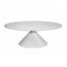 Tavolo ovale fisso Punto con piano effetto marmo bianco 200x100xH76 cm.