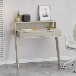 Scrivania da parete cashmere con cassetto Cowork 94 cm.