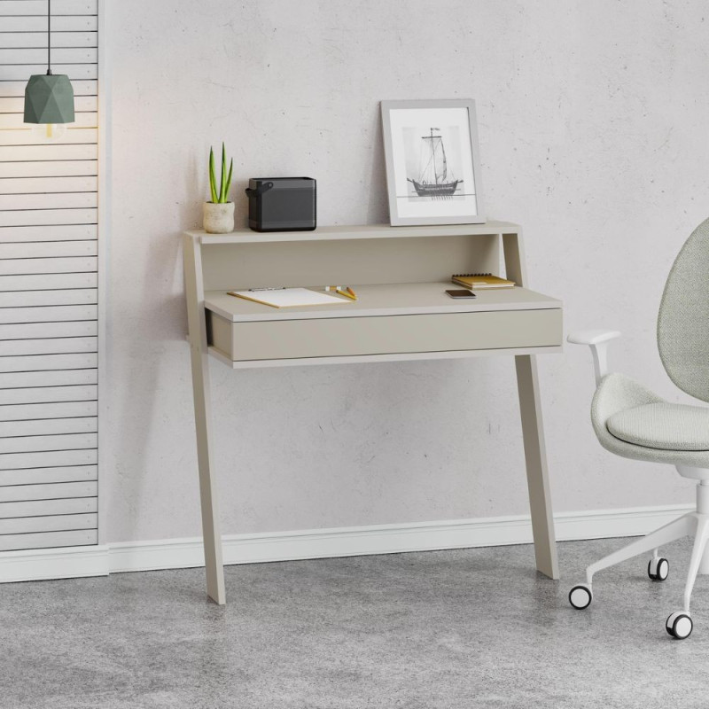 Scrivania da parete cashmere con cassetto Cowork 94 cm.