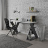 Scrivania Papillon con ripiani sulle gambe colore antracite e bianco
