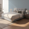 Letto matrimoniale Ascoli contenitore in tessuto Enjoy 20 grigio chiaro