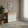 Mobile multiuso Irys con 2 ante e un cassetto colore bianco e rovere sonoma