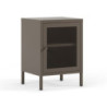 Comodino Fayna19364 in metallo con 1 anta colore mocha
