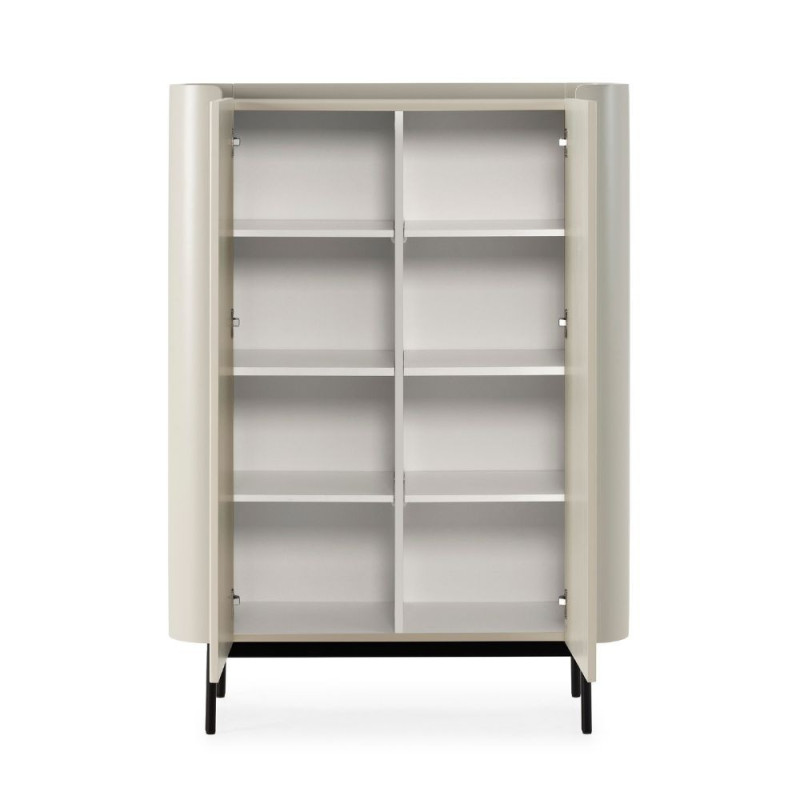 Mobile multiuso Willa18929 con 2 ante effetto cannettato colore crema