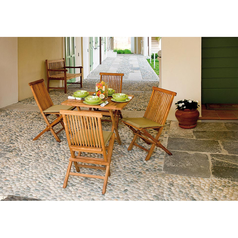 Sedia pieghevole Salina Moia teak esterno compatta resistente
