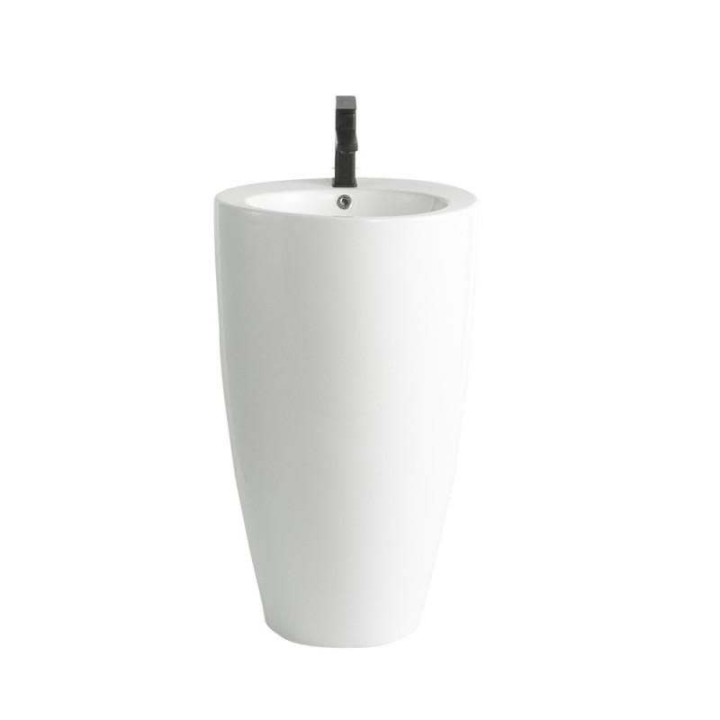 Lavabo freestanding LAV203 in ceramica D 50x86 cm. bianco lucido