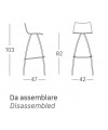 SGABELLI DAY SET DA 4 H. 82 con sedile in TECNOPOLIMERO MADE IN ITALY SCAB DESIGN