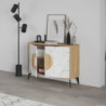 Madia Gora 110 cm struttura colore rovere con ante carrara effetto marmo bianco