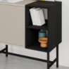Mobile multiuso Mona Mini con anta cashmere e due nicchie a giorno nere