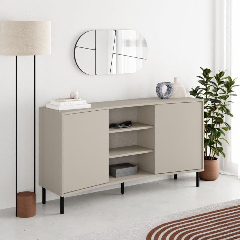 Madia Frem con 2 ante e 3 nicchie a giorno colore cashmere