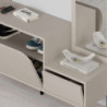 Mobile ingresso Mila con scarpiera ganci appendi abito e specchio colore cashmere
