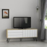 Mobile porta tv Picadilly struttura colore rovere con 2 ante a ribalta colore bianco