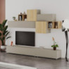 Parete attrezzata Tromen 260 cm. cashmere e rovere MTV234479