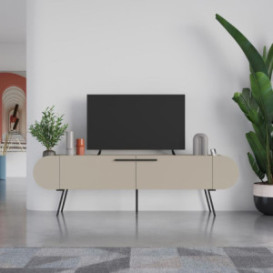 Zoom Mobile porta tv Capsule con due ante a ribalta e ripiani laterali colore cashmere
