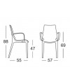 Poltrona Vanity Set da 2 in policarbonato Made in Italy SCAB DESIGN