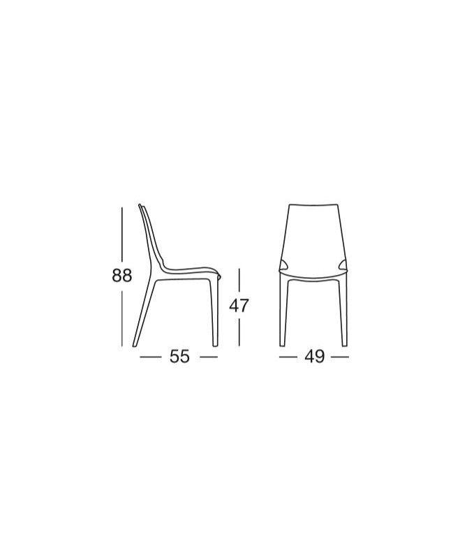 Sedia Vanity Chair set da 4 policarbonato Made in Italy SCAB DESIGN