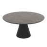Tavolo allungabile Yandan con piano effetto marmo brown lucido con gamba nera