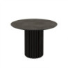 Tavolo Olympus con piano in irony grey super matt e struttura in legno nero