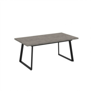 Zoom Tavolo allungabile Lavinya con piano cemento e gambe in metallo nero