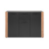 Madia Cento 01B con 3 ante e 1 cassetto colore antracite e laterali legno rovere artisan