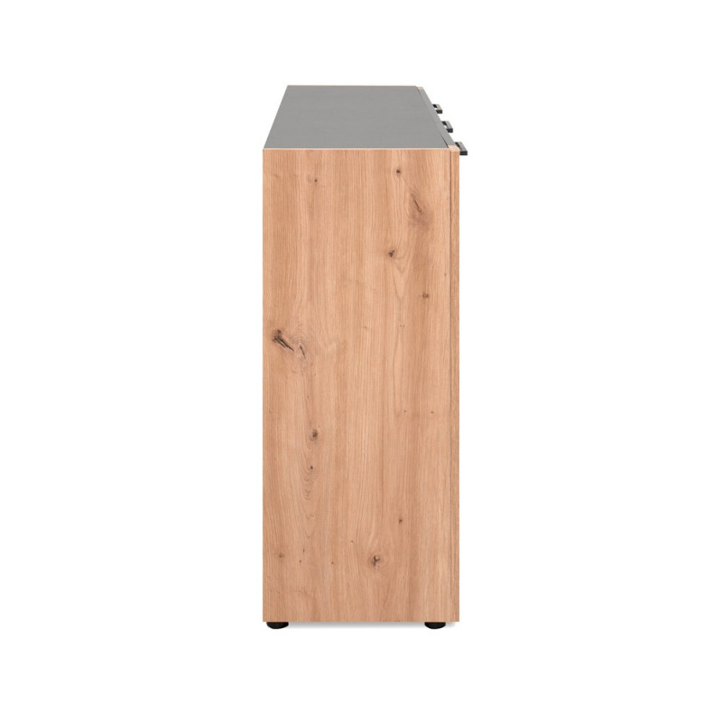 Madia Cento 01B con 3 ante e 1 cassetto colore antracite e laterali legno rovere artisan