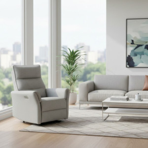 Zoom Poltrona relax Softwave recliner elettrico in tessuto G268 grigio