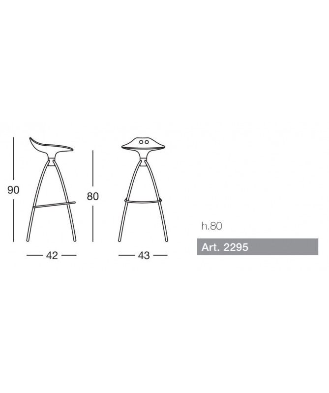 SGABELLO FROG 80 CM POLICARBONATO e ACCIAIO MADE IN ITALY SCAB DESIGN