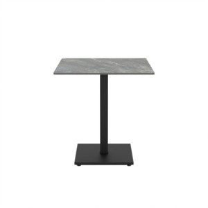 Zoom Set 2 tavoli Elora 70x70 con piano in ceramica effetto marmo grigio e gambe nere