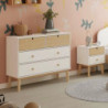 Cassettiera Estefania in legno con 2 cassetti bianchi e 2 cassettini pino