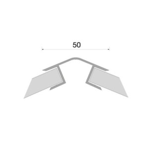 Zoom Angolare per zoccolo 90°/135° R12 in pvc colore alluminio satinato H 9.7 cm.