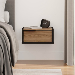 Zoom Comodino sospeso Eco in colore nero e rovere oud