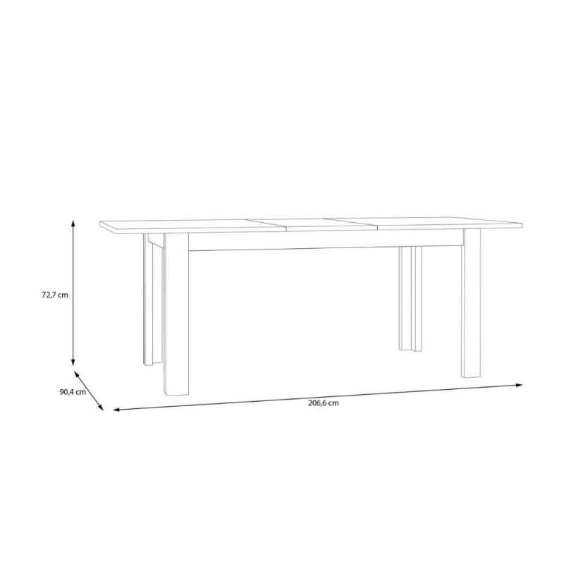 Tavolo allungabile Mono Core con allunga centrale 160x72.7x90.4 cm colore nero