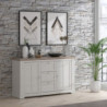 Madia Forma con 3 cassetti e 2 ante colore rovere neve e piano olmo scuro
