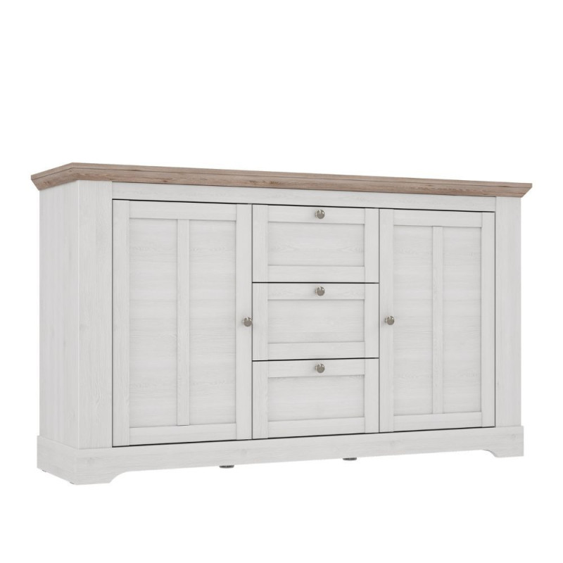 Madia Forma con 3 cassetti e 2 ante colore rovere neve e piano olmo scuro