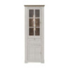 Vetrina Forma con 1 cassetto e 2 ante con luce integrata colore rovere neve e piano olmo scuro