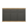 Madia Essenza con 3 cassetti e 3 ante in stile classico colore grigio scuro e rovere