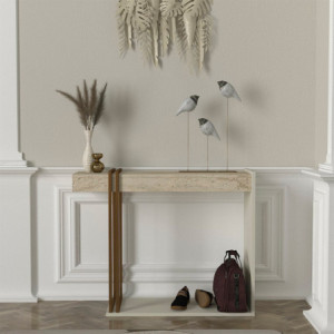 Zoom Consolle Desca con piano in travertino e struttura cashmere