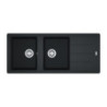 Lavello 2 vasche con gocciolatoio reversibile Franke 116x50 BFG 621 in fragranite nero