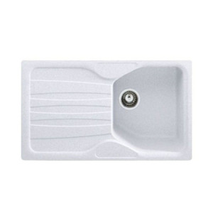 Zoom Lavello 1 vasca con gocciolatoio reversibile Franke CUG 611 in fragranite bianco