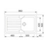 Lavello 1 vasca con gocciolatoio reversibile Franke CUG 611 in fragranite bianco