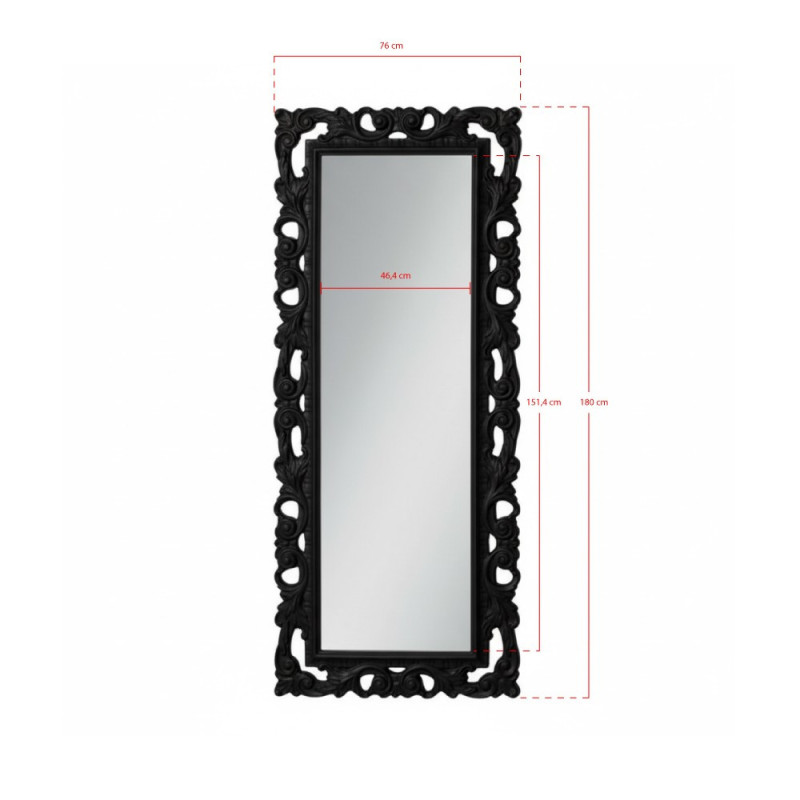 Specchiera Anna in espanso con cornice nero lucido